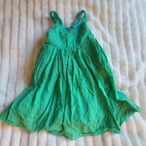 Mini Boden green with blue floral embroidery sundress size 2t 3t